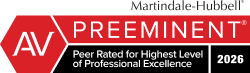 Martindale-Hubbell AV Preeminent — Peer Rated for Highest Level of Professional Excellence, 2026