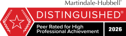 Martindale-Hubbell Distinguished — Peer Rated for High Professional Achievement, 2026